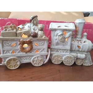Illuminated Ceramic Christmas Train 4 Pc by Lifestyle Studios Holiday Collection
